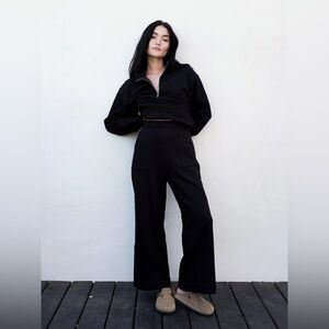 MATE the Label Black High-Waist Wide-Leg Pants